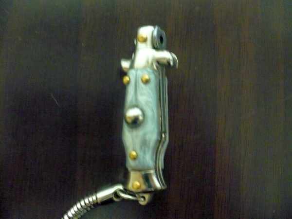 Mini coltello a scatto, italian stiletto - 7 cm imitazione di madreperla - lama classica, pugnale artigianale Maniago Italia