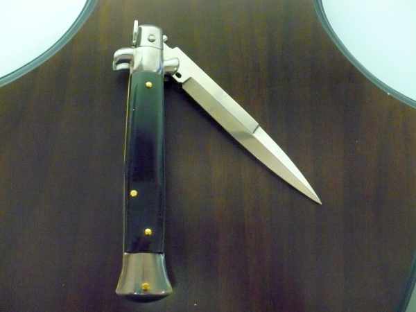 Frank Beltrame , italian stiletto , pugnale -23 cm , corno di bufalo scuro,baionetta , modello FB 23/58B - 10