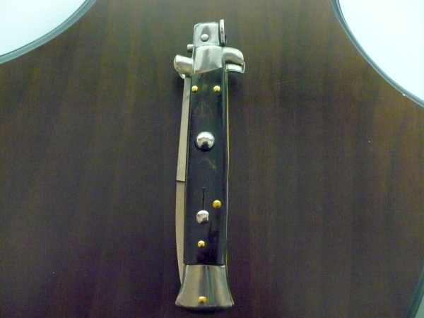 Frank Beltrame , italian stiletto , pugnale -23 cm , corno di bufalo scuro,baionetta , modello FB 23/58B - 10