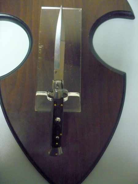 Frank Beltrame , italian stiletto , pugnale -23 cm , corno di bufalo scuro,baionetta , modello FB 23/58B - 10