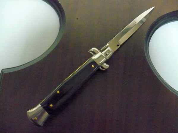 Frank Beltrame , italian stiletto , pugnale -23 cm , corno di bufalo scuro,baionetta , modello FB 23/58B - 10