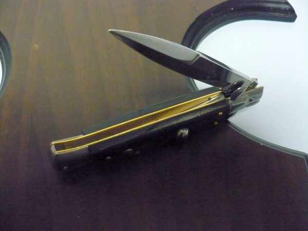 Frank Beltrame , italian stiletto , pugnale -23 cm , corno di bufalo scuro,baionetta , modello FB 23/58B - 10