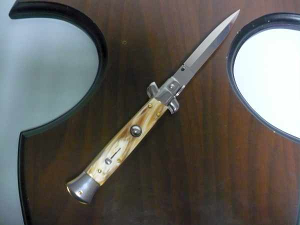 Italian stiletto - pugnale Frank Beltrame - 23 cm -corno di bufalo chiaro , lama dagger- FB 23/48D -11