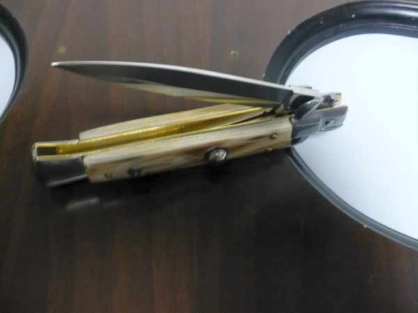Italian stiletto - pugnale Frank Beltrame - 23 cm -corno di bufalo chiaro , lama dagger- FB 23/48D -11