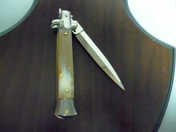 Frank Beltrame -italian stiletto - 23 cm- corno di bufalo chiaro - dagger - modello FB 23 /48D - 12