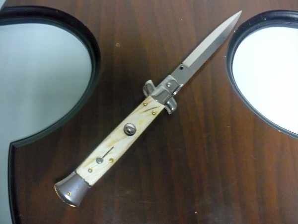 Frank Beltrame -italian stiletto - 23 cm- corno di bufalo chiaro - dagger - modello FB 23 /48D - 12