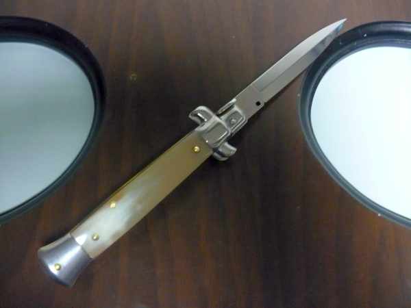 Frank Beltrame -italian stiletto - 23 cm- corno di bufalo chiaro - dagger - modello FB 23 /48D - 12