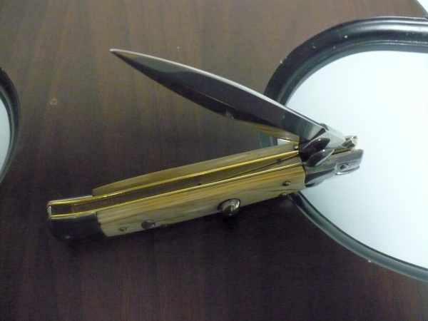 Frank Beltrame -italian stiletto - 23 cm- corno di bufalo chiaro - dagger - modello FB 23 /48D - 12