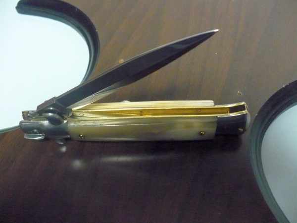 Frank Beltrame -italian stiletto - 23 cm- corno di bufalo chiaro - dagger - modello FB 23 /48D - 12