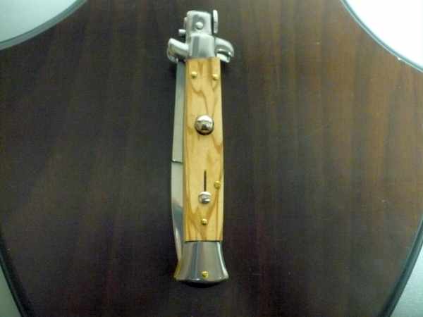 Frank Beltrame-23cm- coltello a scatto - pugnale -legno di olive / olive wood- modello FB 23/94B - 13