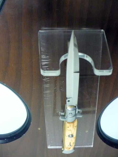 Frank Beltrame-23cm- coltello a scatto - pugnale -legno di olive / olive wood- modello FB 23/94B - 13