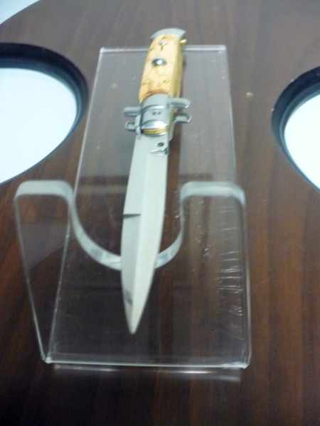Frank Beltrame-23cm- coltello a scatto - pugnale -legno di olive / olive wood- modello FB 23/94B - 13