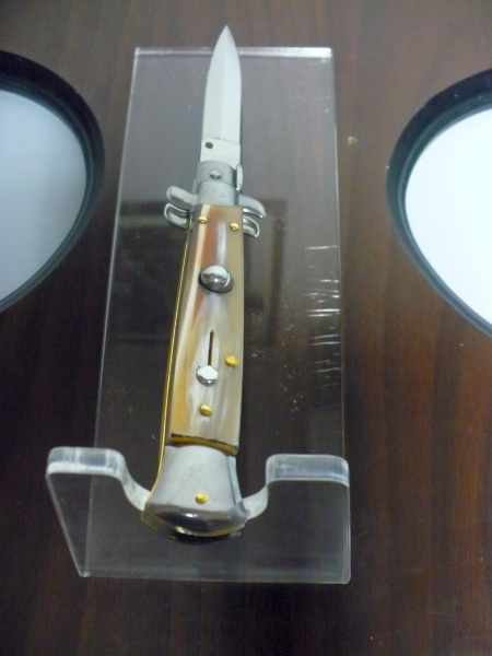 Italian stiletto - pugnale Frank Beltrame - 23 cm -corno di bufalo chiaro- lama dagger FB 23/48D - 17