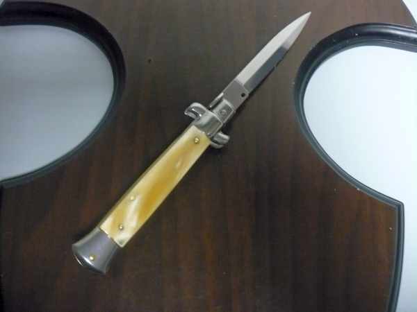 Italian stiletto - pugnale Frank Beltrame - 23 cm -corno di bufalo chiaro- lama dagger FB 23/48D - 17
