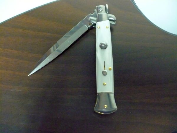 23 cm - ITALIAN STILETTO - imitazione di madreperla - lama baionetta - imitation of mother of pearl -bayonet blade - FRANK BELTRAME - modello FB 23/36B FRANK BELTRAME MANIAGO ITALY