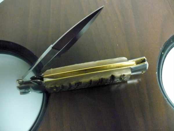 Frank Beltrame , italian stiletto - 23 cm , corno di ariete - lama baionetta , modello FB 23/63B - 6