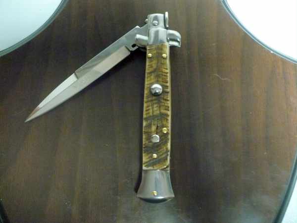 Frank Beltrame , italian stiletto - 23 cm , corno di ariete - lama baionetta , modello FB 23/63B - 6
