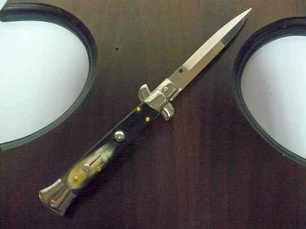 Italian stiletto - pugnale Frank Beltrame - 23 cm - corno di bufalo brasiliano , lama baionetta- FB 23/09B - 1