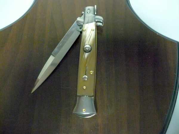 Frank Beltrame- italian stiletto - 23 cm-corno di bufalo chiaro - baionetta - modello FB 23/48B -7