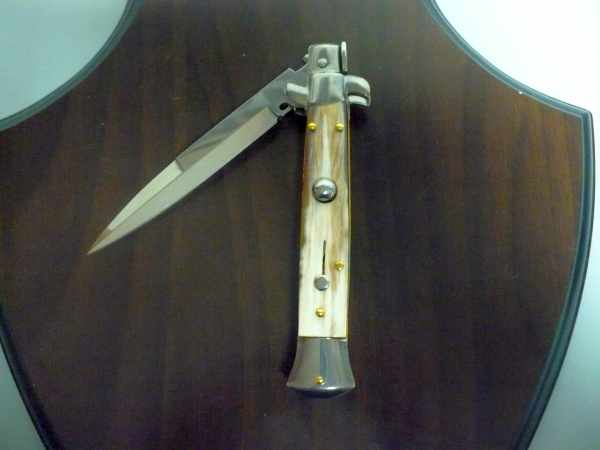 Italian stiletto - pugnale Frank Beltrame - 23 cm - corno di bufalo chiaro, lama baionetta - FB 23/48B - 5