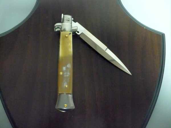 Italian stiletto - pugnale Frank Beltrame - 23 cm - corno di bufalo chiaro, lama baionetta - FB 23/48B - 5