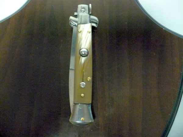 Frank Beltrame- italian stiletto - 23 cm-corno di bufalo chiaro - baionetta - modello FB 23/48B -7