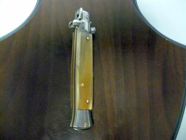Frank Beltrame -italian stiletto, pugnale- 23 cm- corno di bufalo chiaro , lama baionetta -modello FB 23/48B -6