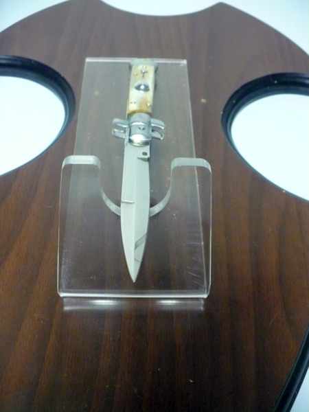 Frank Beltrame -italian stiletto, pugnale- 23 cm- corno di bufalo chiaro , lama baionetta -modello FB 23/48B -6