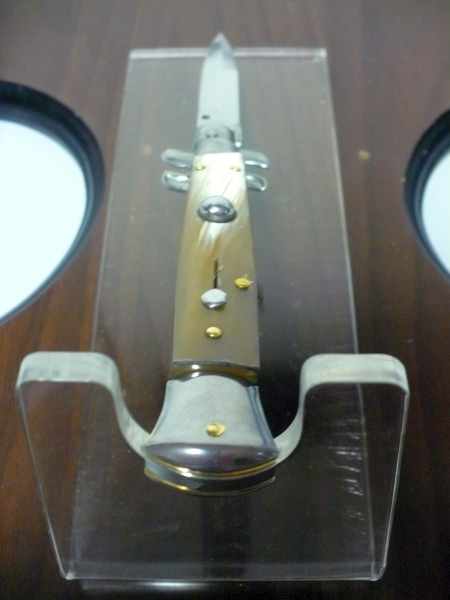 Frank Beltrame- italian stiletto - 23 cm-corno di bufalo chiaro - baionetta - modello FB 23/48B -7