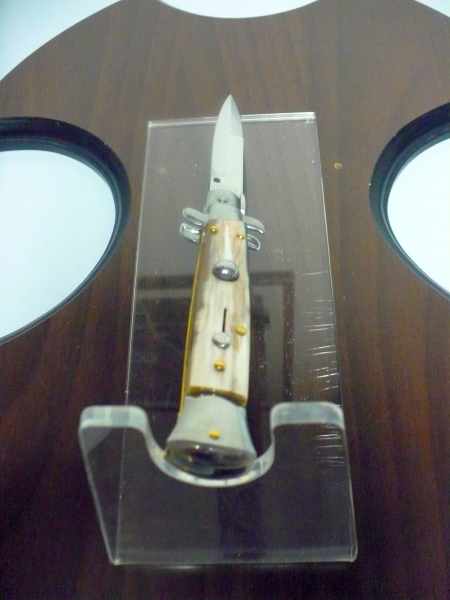 Italian stiletto - pugnale Frank Beltrame - 23 cm - corno di bufalo chiaro, lama baionetta - FB 23/48B - 5
