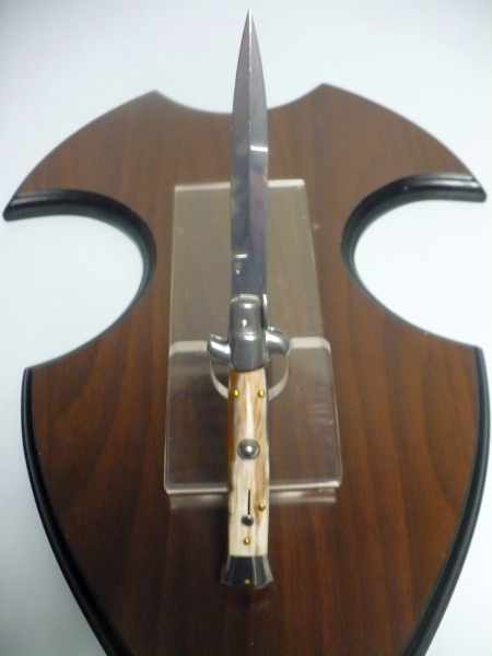 Italian stiletto - pugnale Frank Beltrame - 23 cm - corno di bufalo chiaro, lama baionetta - FB 23/48B - 5