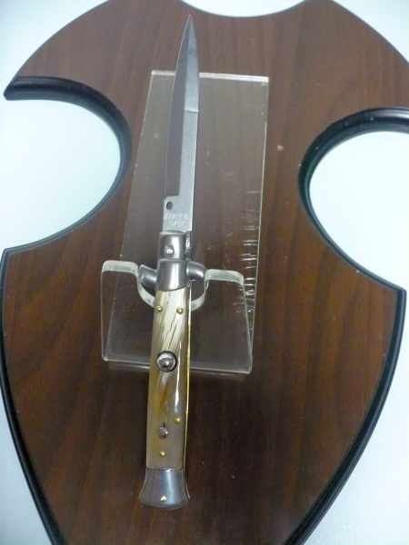 Frank Beltrame- italian stiletto - 23 cm-corno di bufalo chiaro - baionetta - modello FB 23/48B -7