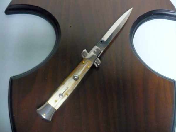 Italian stiletto - pugnale Frank Beltrame - 23 cm - corno di bufalo chiaro, lama baionetta - FB 23/48B - 5