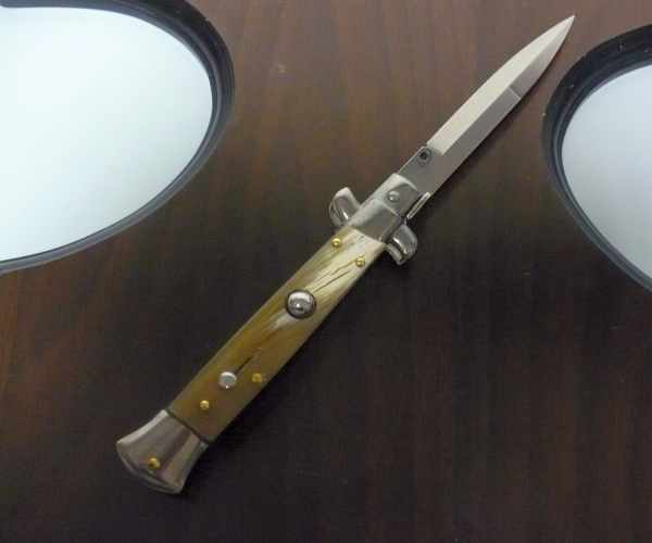 Frank Beltrame- italian stiletto - 23 cm-corno di bufalo chiaro - baionetta - modello FB 23/48B -7