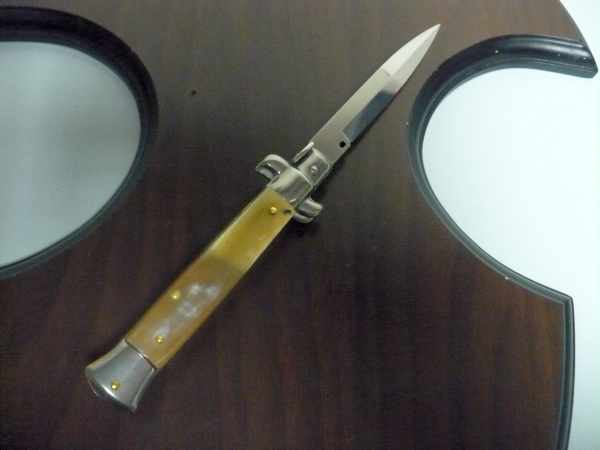Italian stiletto - pugnale Frank Beltrame - 23 cm - corno di bufalo chiaro, lama baionetta - FB 23/48B - 5