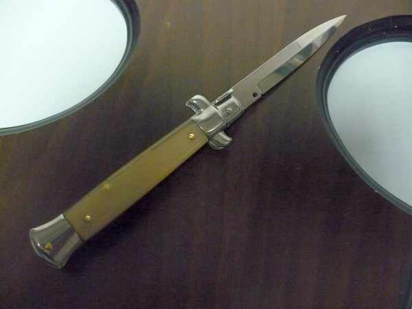 Frank Beltrame- italian stiletto - 23 cm-corno di bufalo chiaro - baionetta - modello FB 23/48B -7
