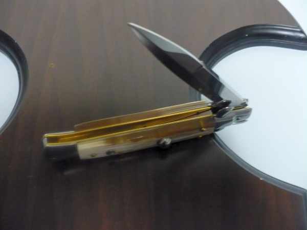 Italian stiletto - pugnale Frank Beltrame - 23 cm - corno di bufalo chiaro, lama baionetta - FB 23/48B - 5