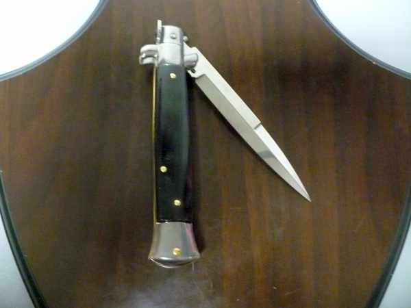 Frank Beltrame , italian stiletto , pugnale -23 cm , corno di bufalo scuro,baionetta , modello FB 23/58B - 3