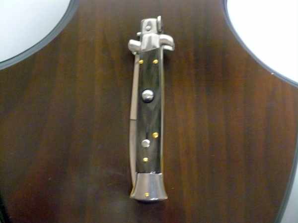 Frank Beltrame , italian stiletto , pugnale - 23 cm , corno di bufalo scuro,baionetta , modello FB 23/58B - 2