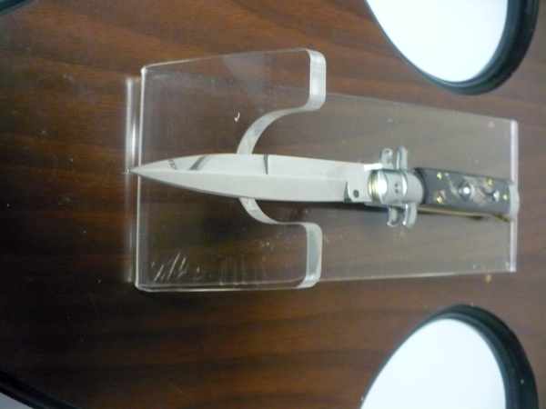 Frank Beltrame , italian stiletto , pugnale -23 cm , corno di bufalo scuro,baionetta , modello FB 23/58B - 3
