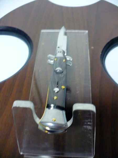 Frank Beltrame , italian stiletto , pugnale - 23 cm , corno di bufalo scuro,baionetta , modello FB 23/58B - 2