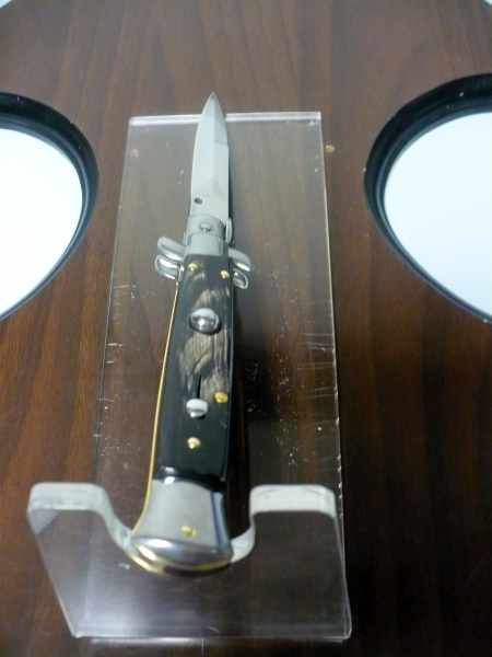 Frank Beltrame , italian stiletto , pugnale -23 cm , corno di bufalo scuro,baionetta , modello FB 23/58B - 3