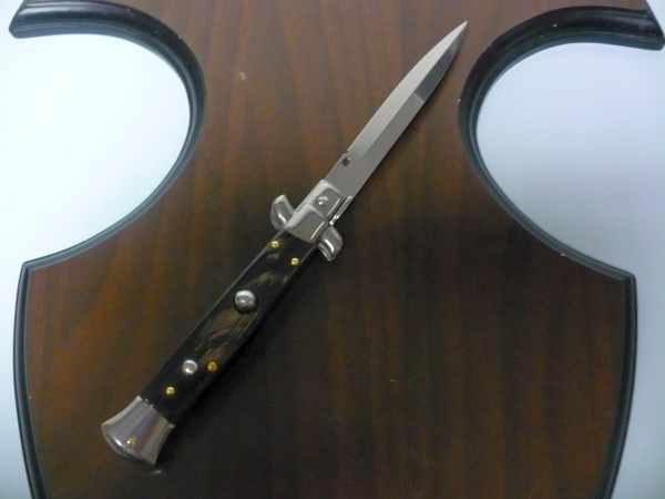 Frank Beltrame , italian stiletto , pugnale -23 cm , corno di bufalo scuro,baionetta , modello FB 23/58B - 3
