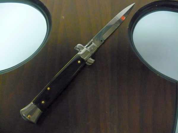 Frank Beltrame , italian stiletto , pugnale -23 cm , corno di bufalo scuro,baionetta , modello FB 23/58B - 3
