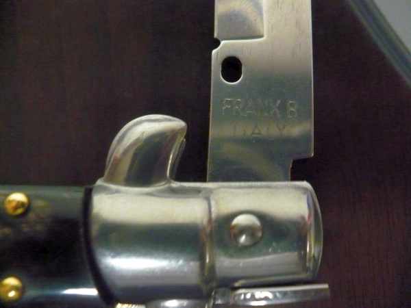 Frank Beltrame , italian stiletto , pugnale -23 cm , corno di bufalo scuro,baionetta , modello FB 23/58B - 3