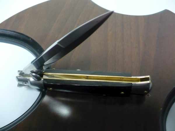 Frank Beltrame , italian stiletto , pugnale -23 cm , corno di bufalo scuro,baionetta , modello FB 23/58B - 3