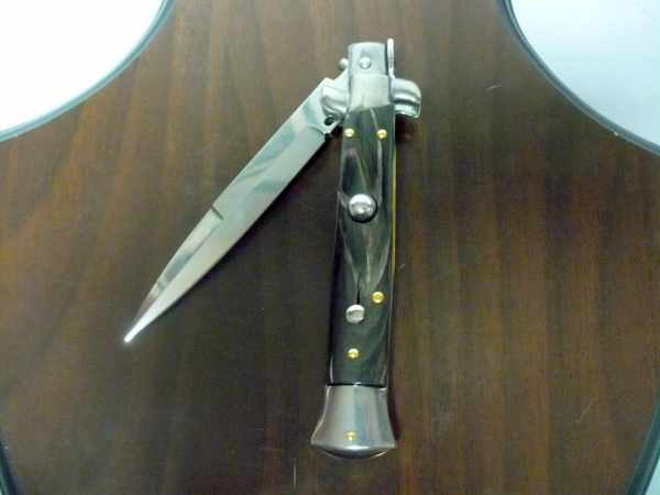 FRANK BELTRAME -italian stiletto - 23 cm- corno di bufalo - baionetta - modello FB 23/58B - 5