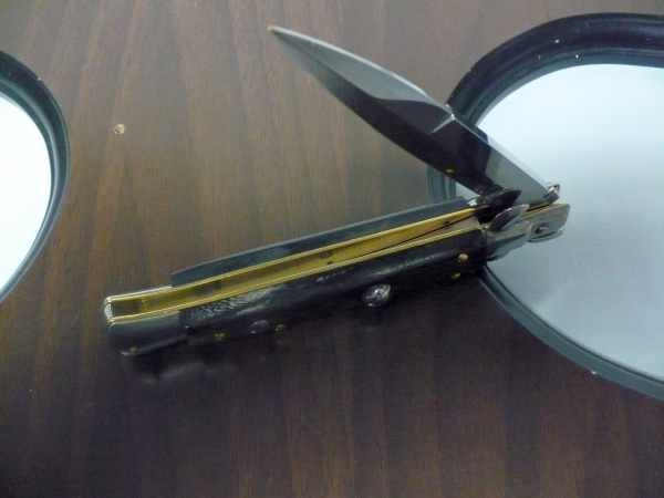Frank Beltrame , italian stiletto , pugnale - 23 cm , corno di bufalo scuro,baionetta , modello FB 23/58B - 2
