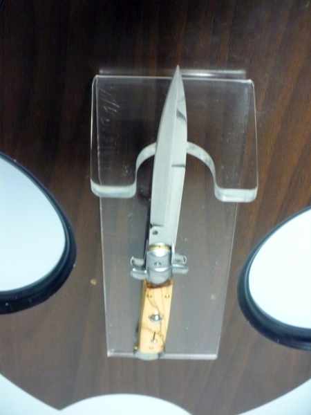 Frank Beltrame-23cm- coltello a scatto - pugnale -legno di olive / olive wood- modello FB 23/94B - 10