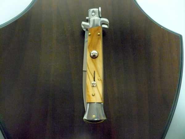 Frank Beltrame-23cm- coltello a scatto - pugnale -legno di olive / olive wood- modello FB 23/94B - 10